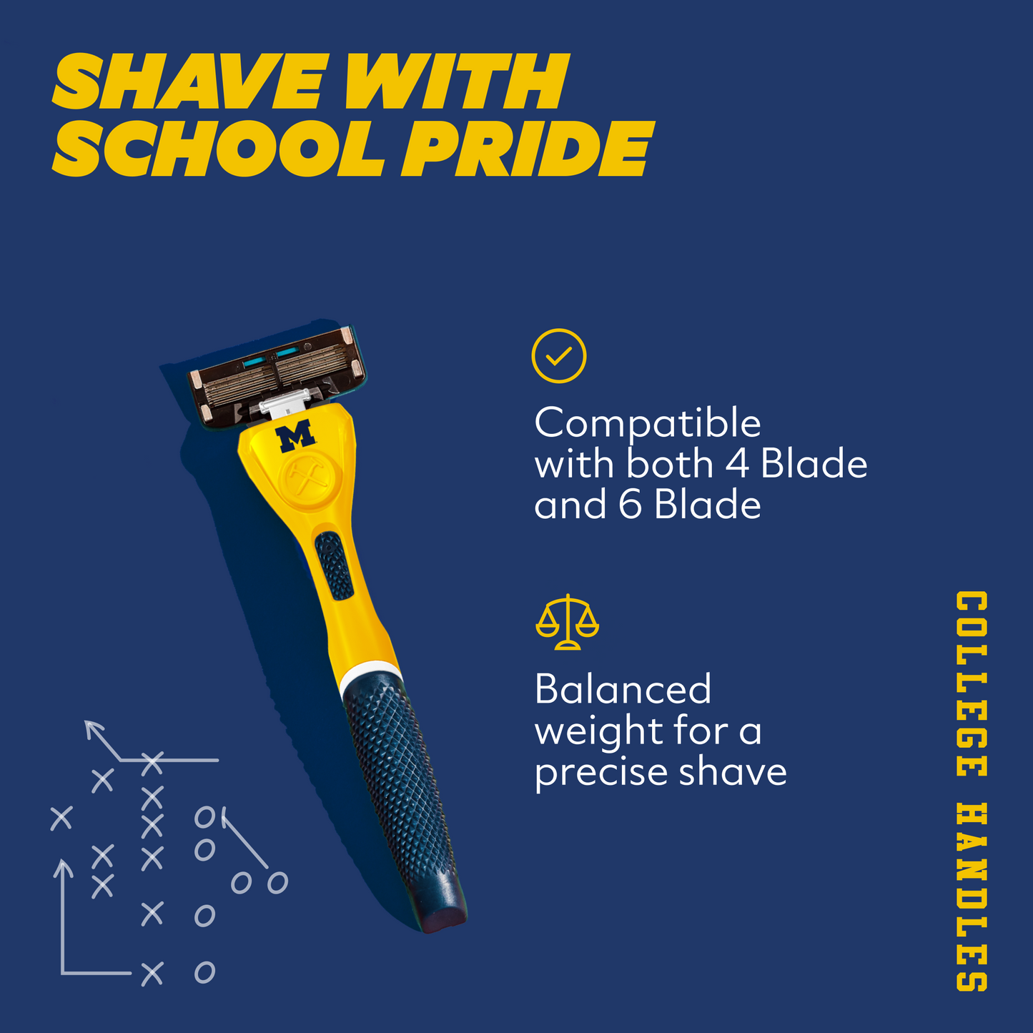 University of Michigan Diamond Grip Handle