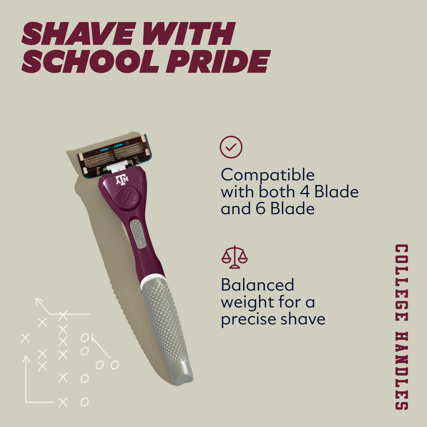 Texas A&M University Diamond Grip Handle