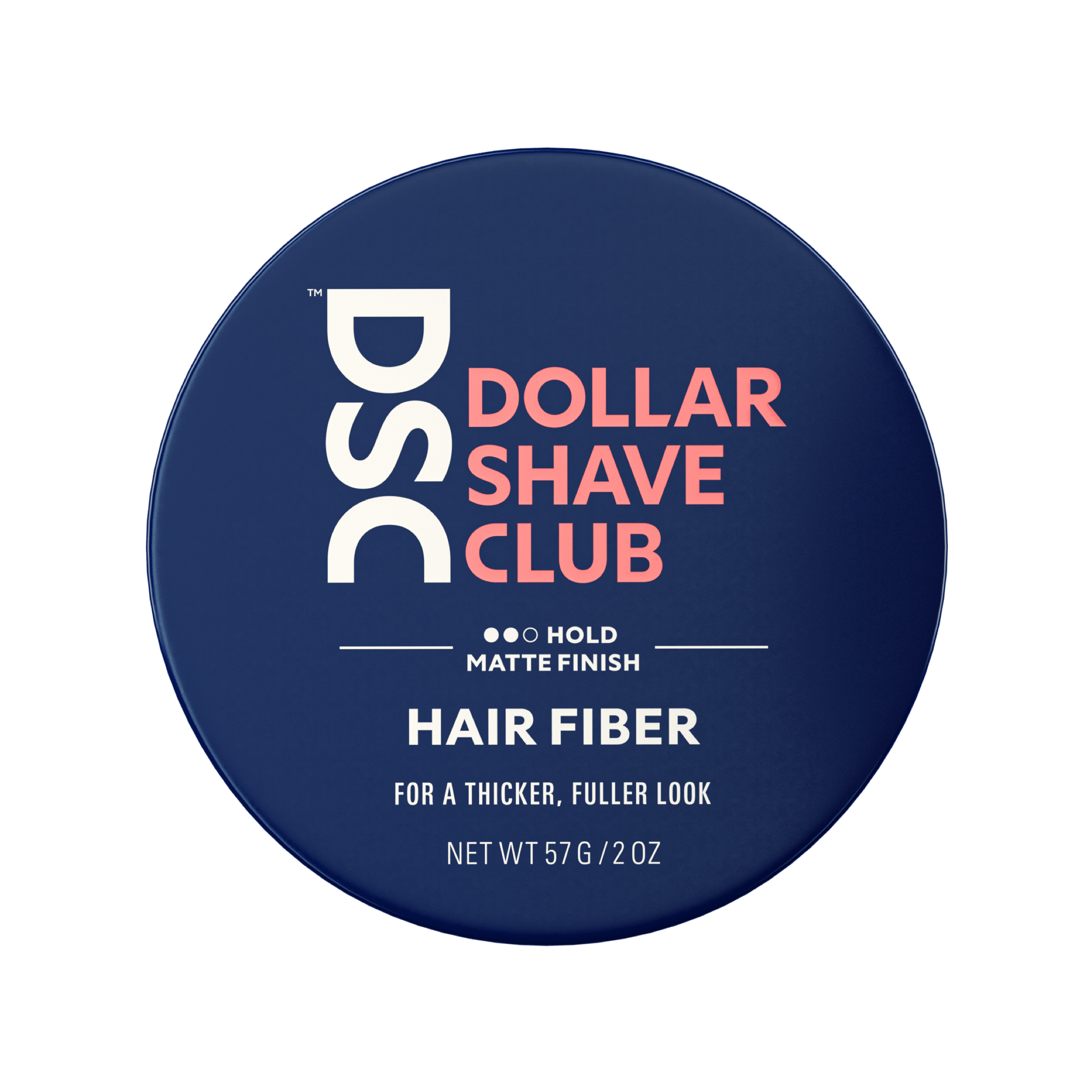 Dollar Shave Club Hair Fiber against blank backdrop.