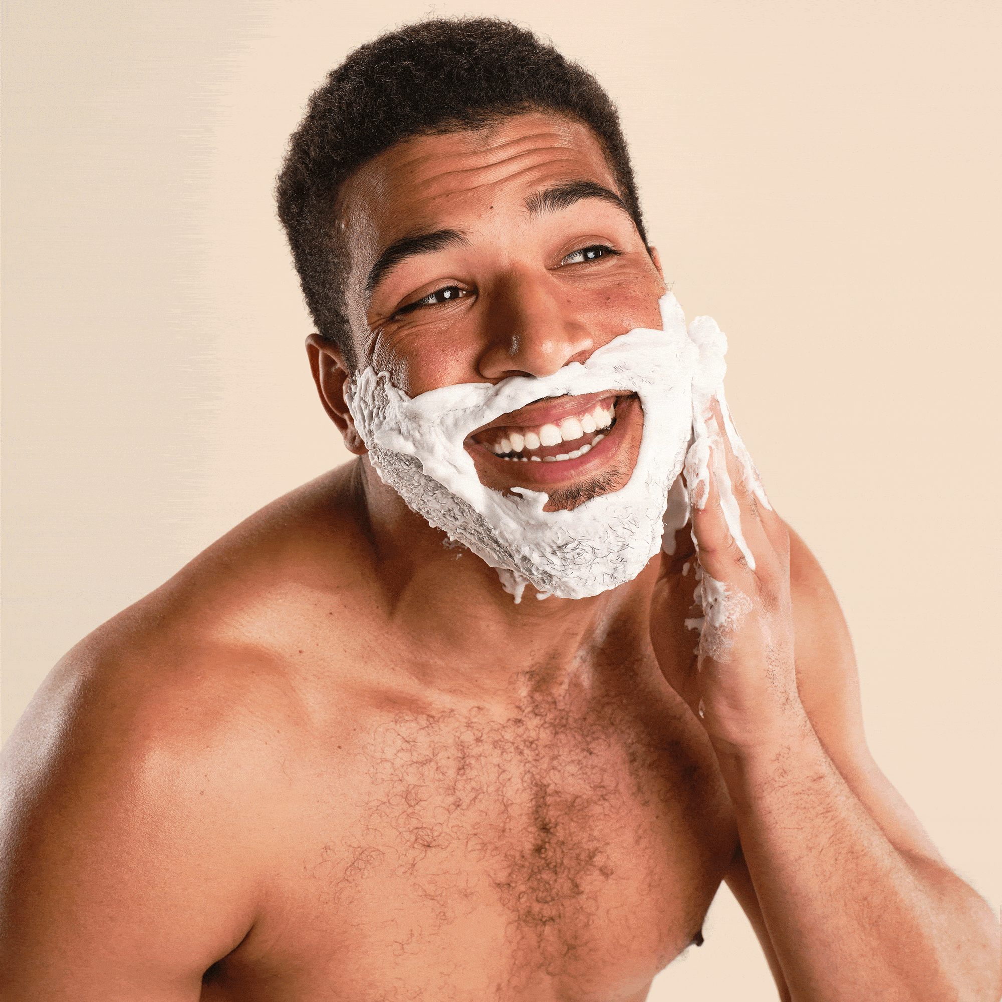 GIF of Man Using Shave Butter.