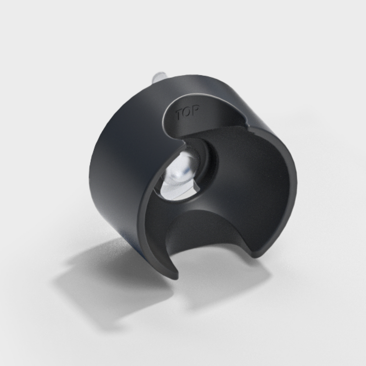 Angled view of razor shower hangar