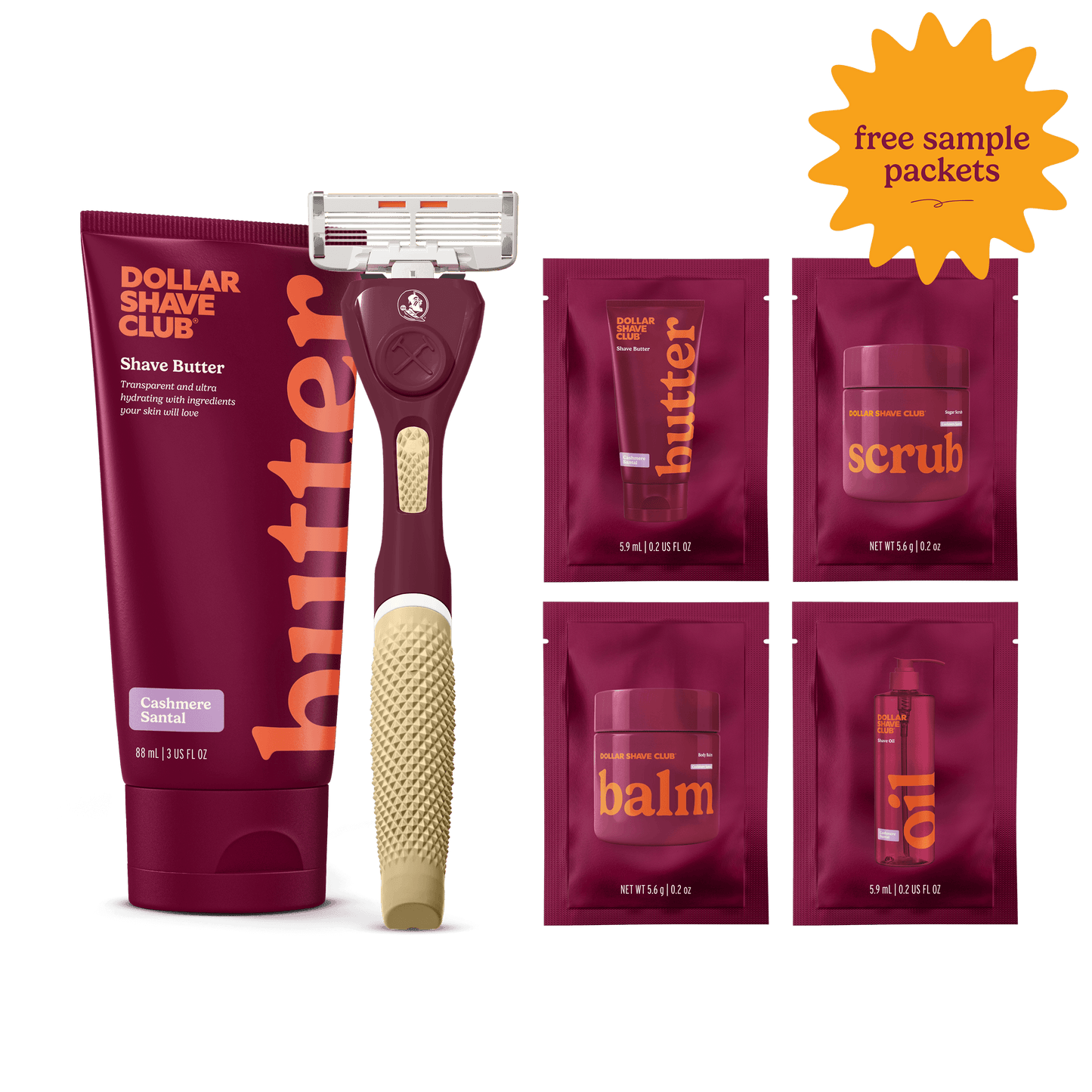 Florida State University Starter Parck with handle, shave butter, and four shave aid samples