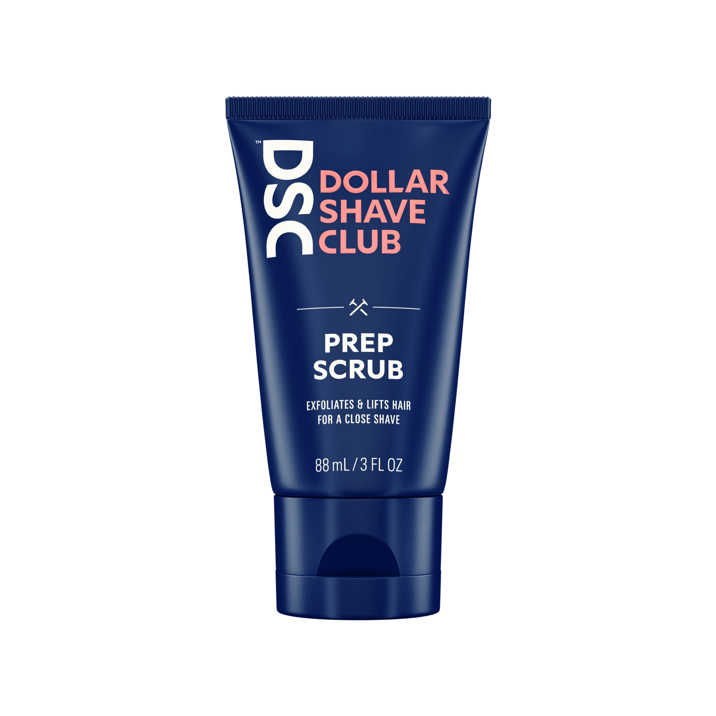 Dollar Shave Club Prep Scrub product image against blank backdrop.