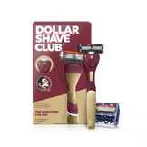 Dollar Shave Club Florida State University razor and packaging on a white background