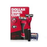 Dollar Shave Club University of Georgia razor with packaging on a white background