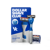 Dollar Shave Club University of Kentucky razor and packaging on a white background