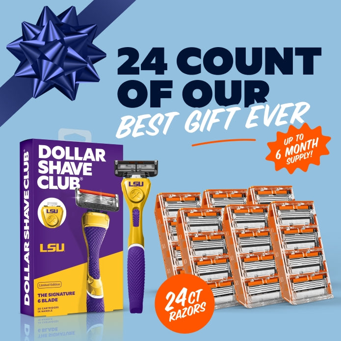 Louisiana State University Gift Set + 6 month Razor Supply