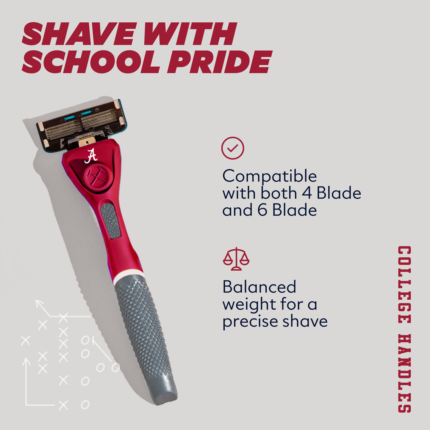 University of Alabama Diamond Grip Handle