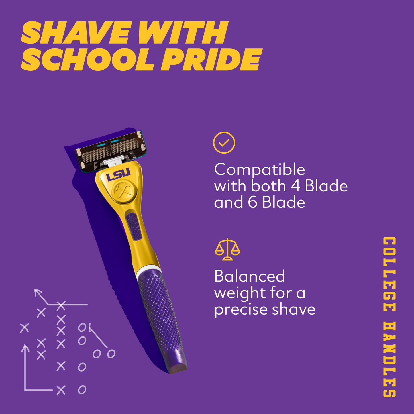 Louisiana State University Diamond Grip Handle