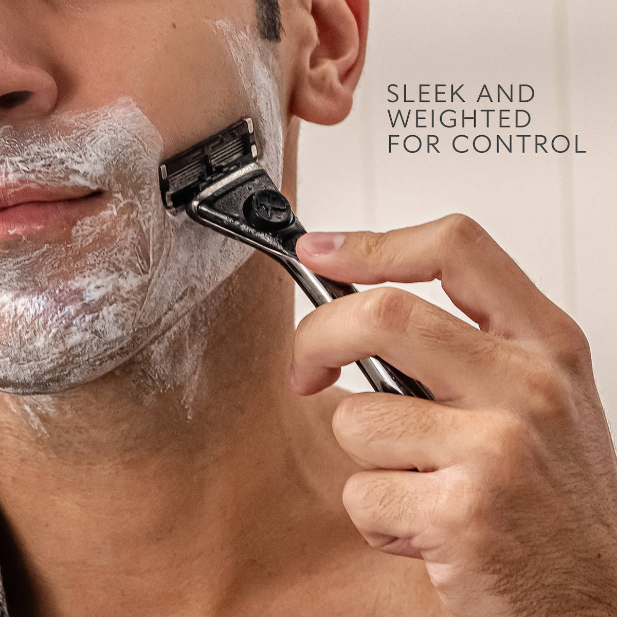 Dollar Shave Club Heavy Metal Handle is sleek and weighted for control.