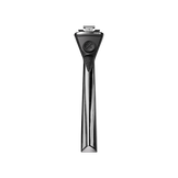 metal razor handle on white background