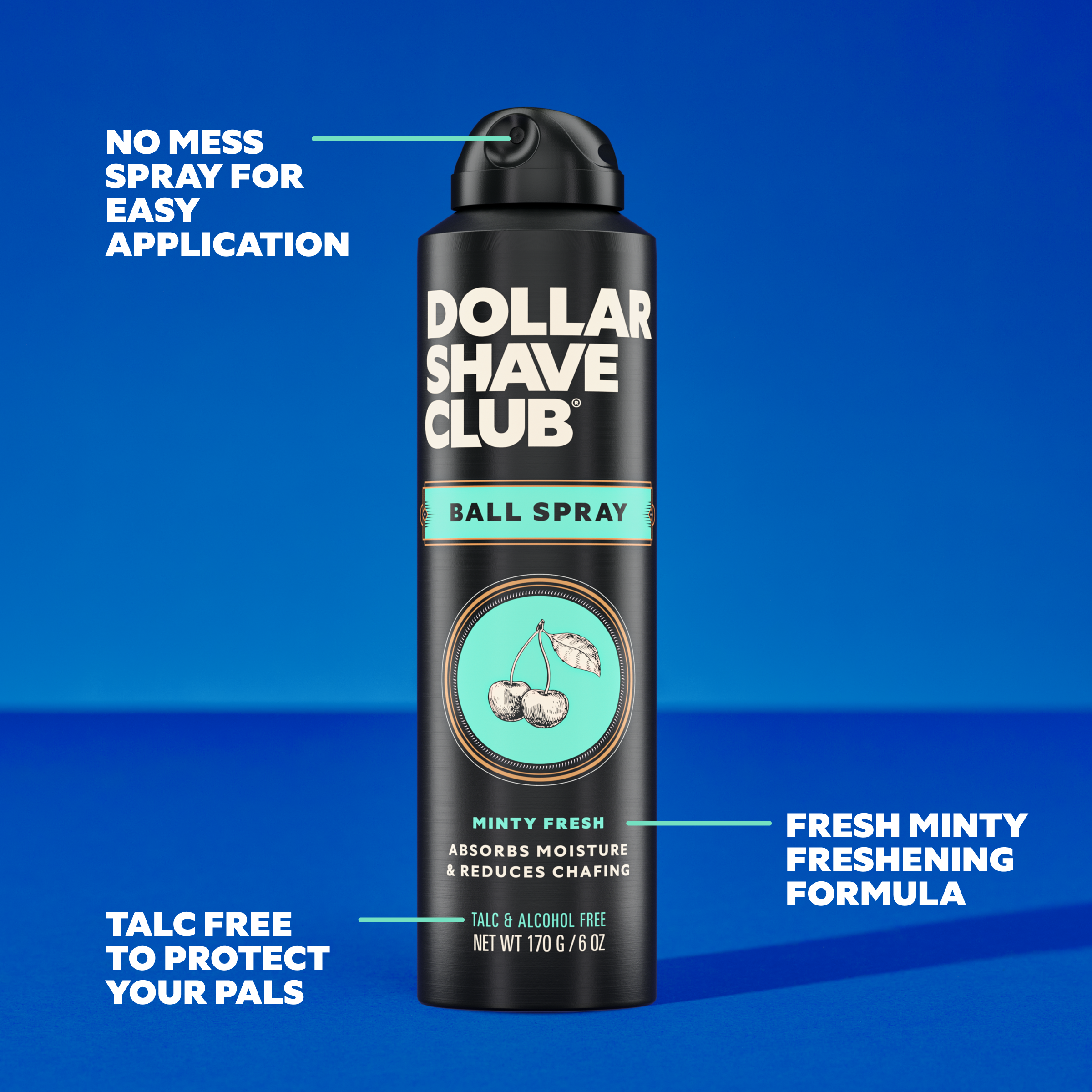 DSC's Ball Spray in Minty Tingle, a no mess spray for easy application, and is talc free.	