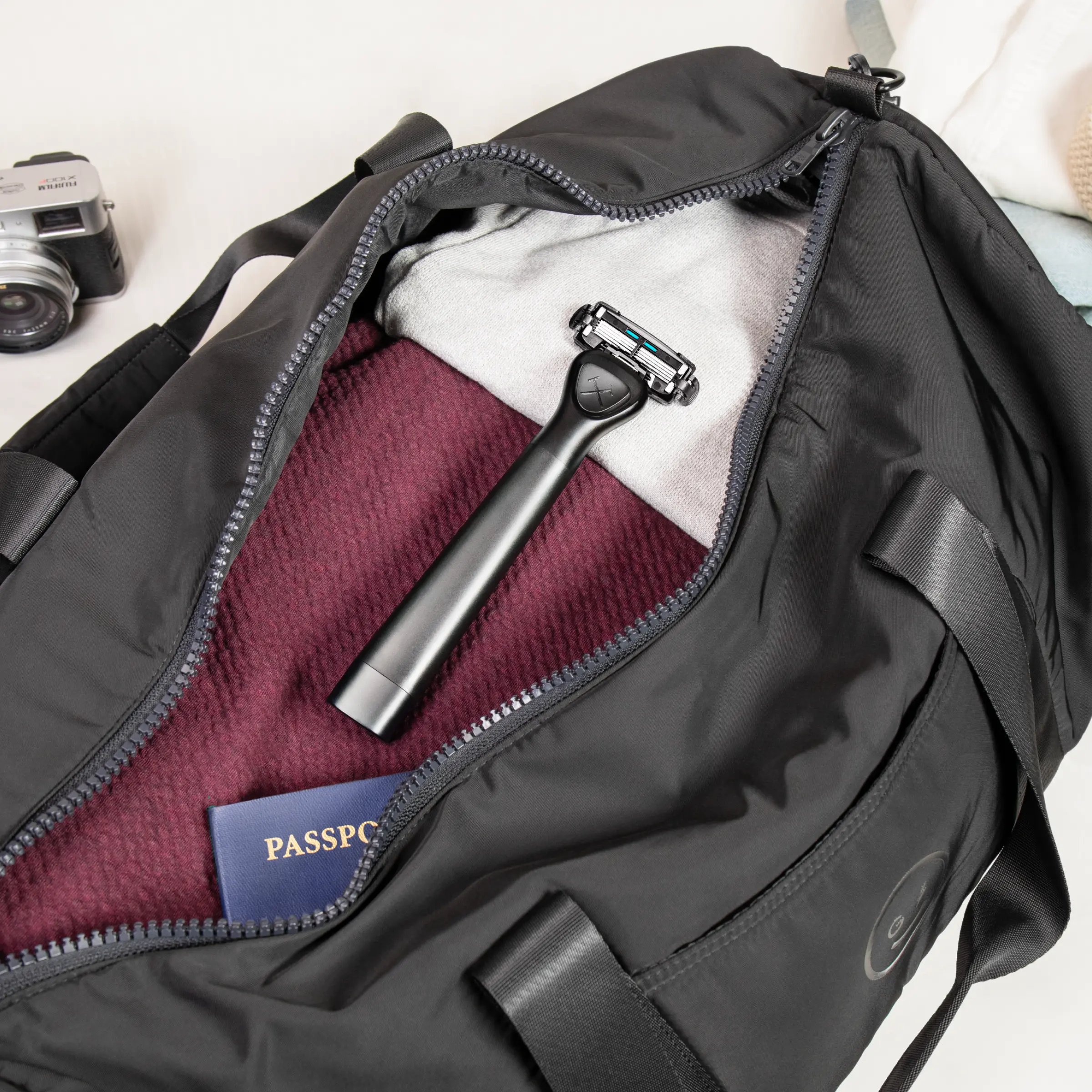 Freestyler packed in a suitcase