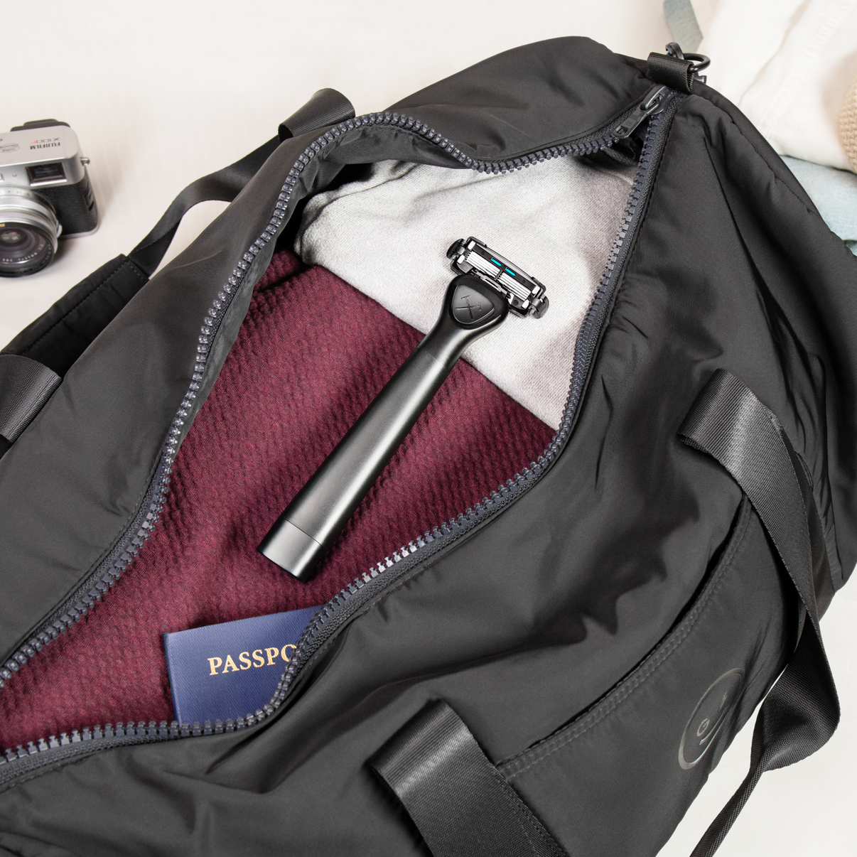 Freestyler packed in a suitcase