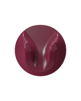 Maroon-colored wall hook on a white background