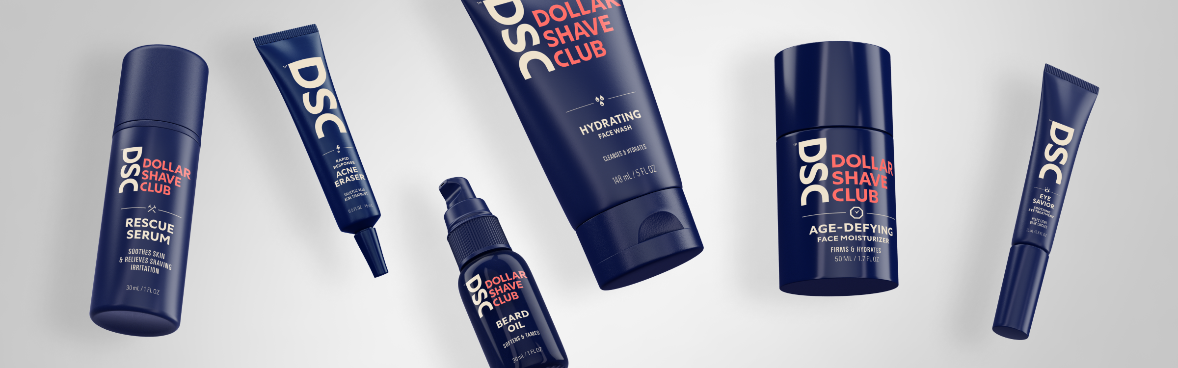 Different types of hair care products floating against a white background.