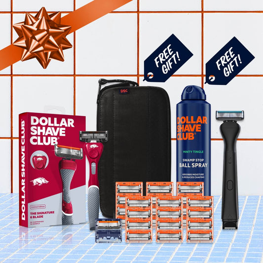 University of Arkansas Gift Set + 6 month Razor Supply