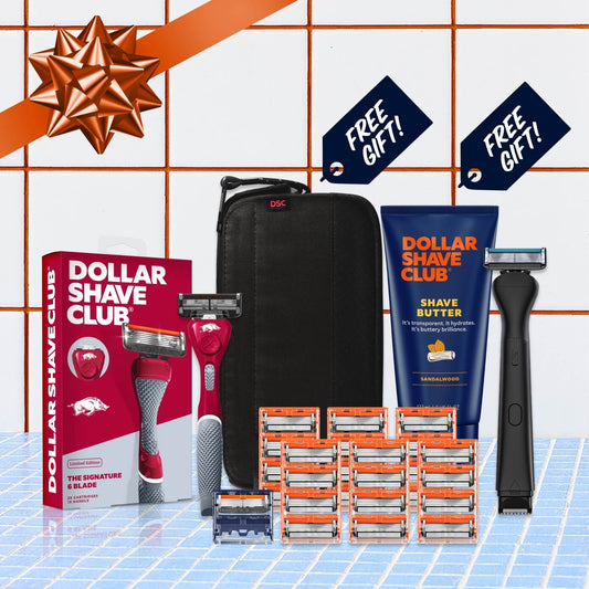 University of Arkansas Gift Set + 6 month Razor Supply