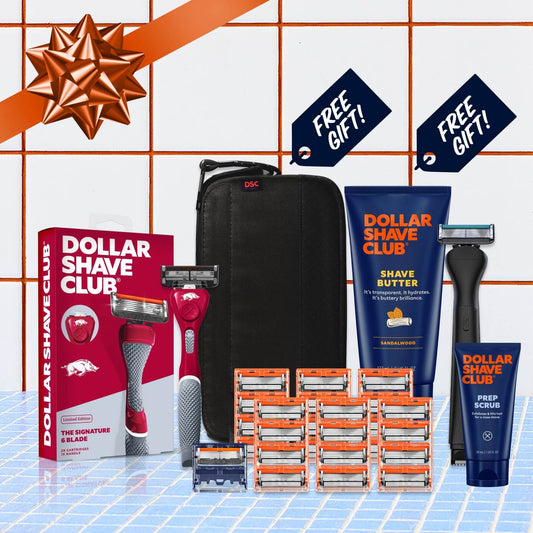 University of Arkansas Gift Set + 6 month Razor Supply