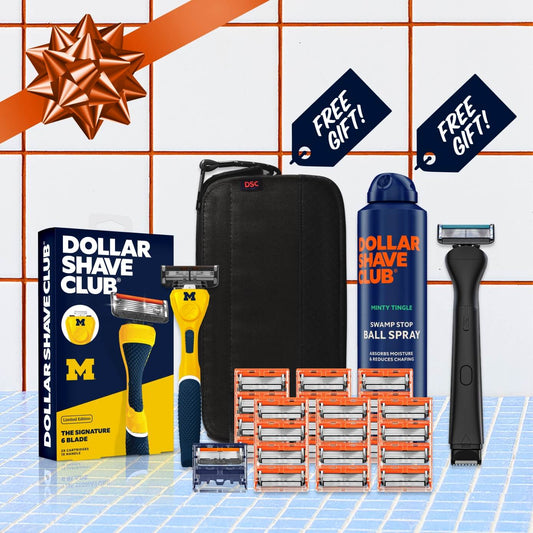 University of Michigan Gift Set + 6 month Razor Supply