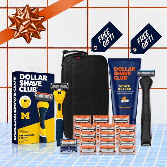University of Michigan Gift Set + 6 month Razor Supply