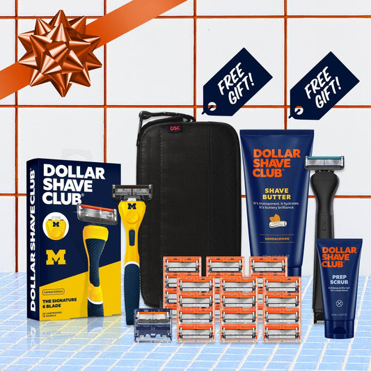 University of Michigan Gift Set + 6 month Razor Supply