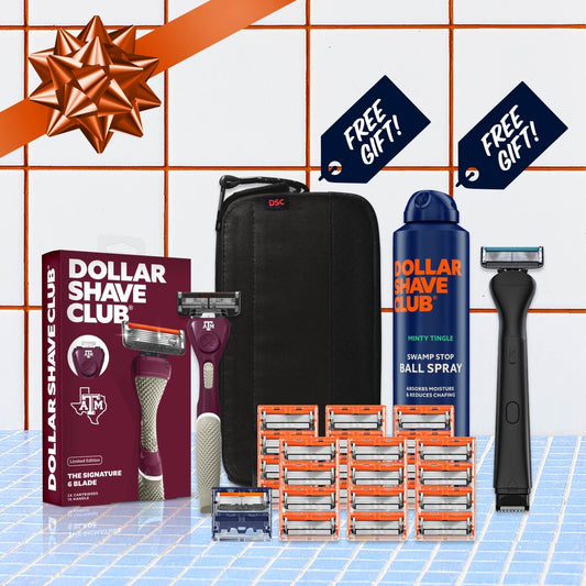 Texas A&M University Gift Set + 6 month Razor Supply