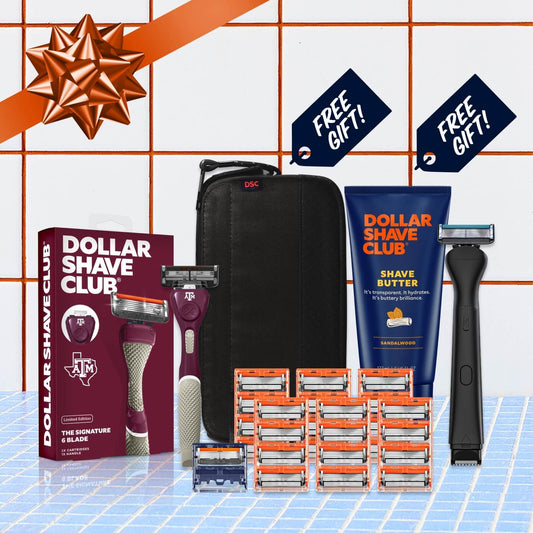 Texas A&M University Gift Set + 6 month Razor Supply