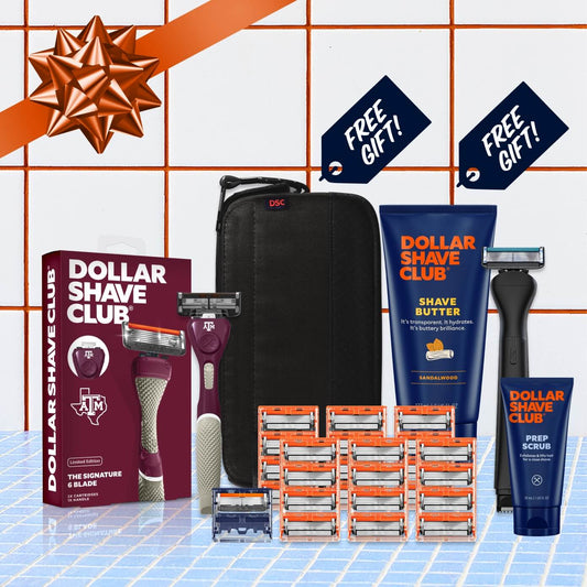Texas A&M University Gift Set + 6 month Razor Supply