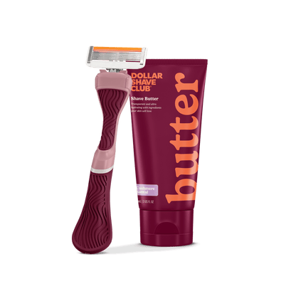 No Frills bundle with Shave Butter, Wavy Grip Handle, and 6 Blade