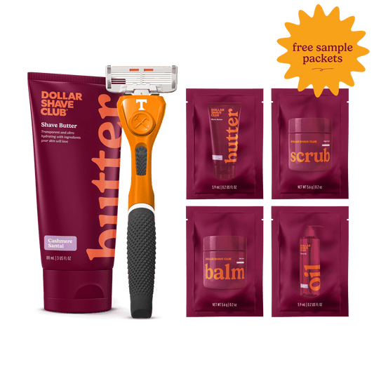 University of Tennessee Starter Set with handle, shave butter, and four shave aid samples