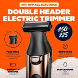 Double Header Electric Trimmer