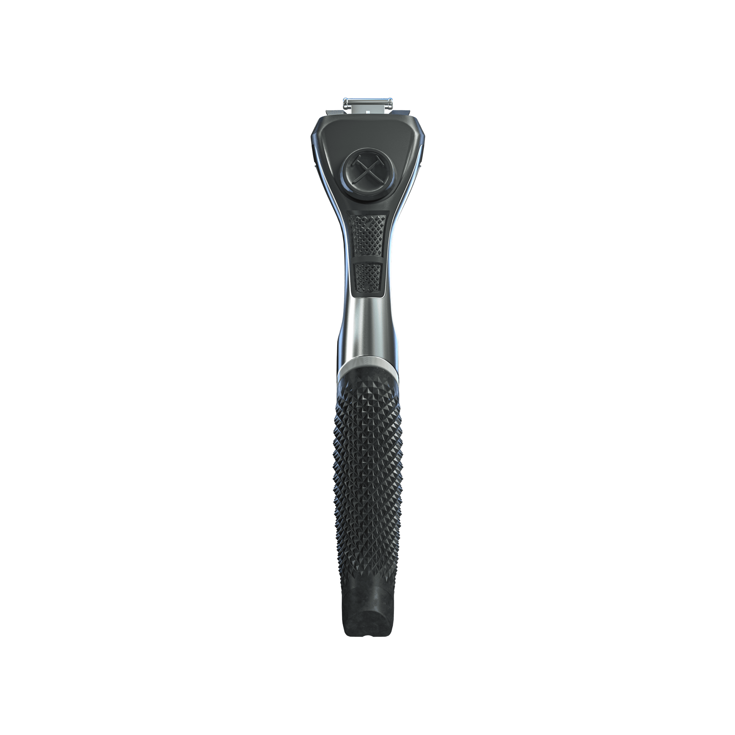Dollar Shave Club Diamond Grip Handle Silver product image with blank backdrop.