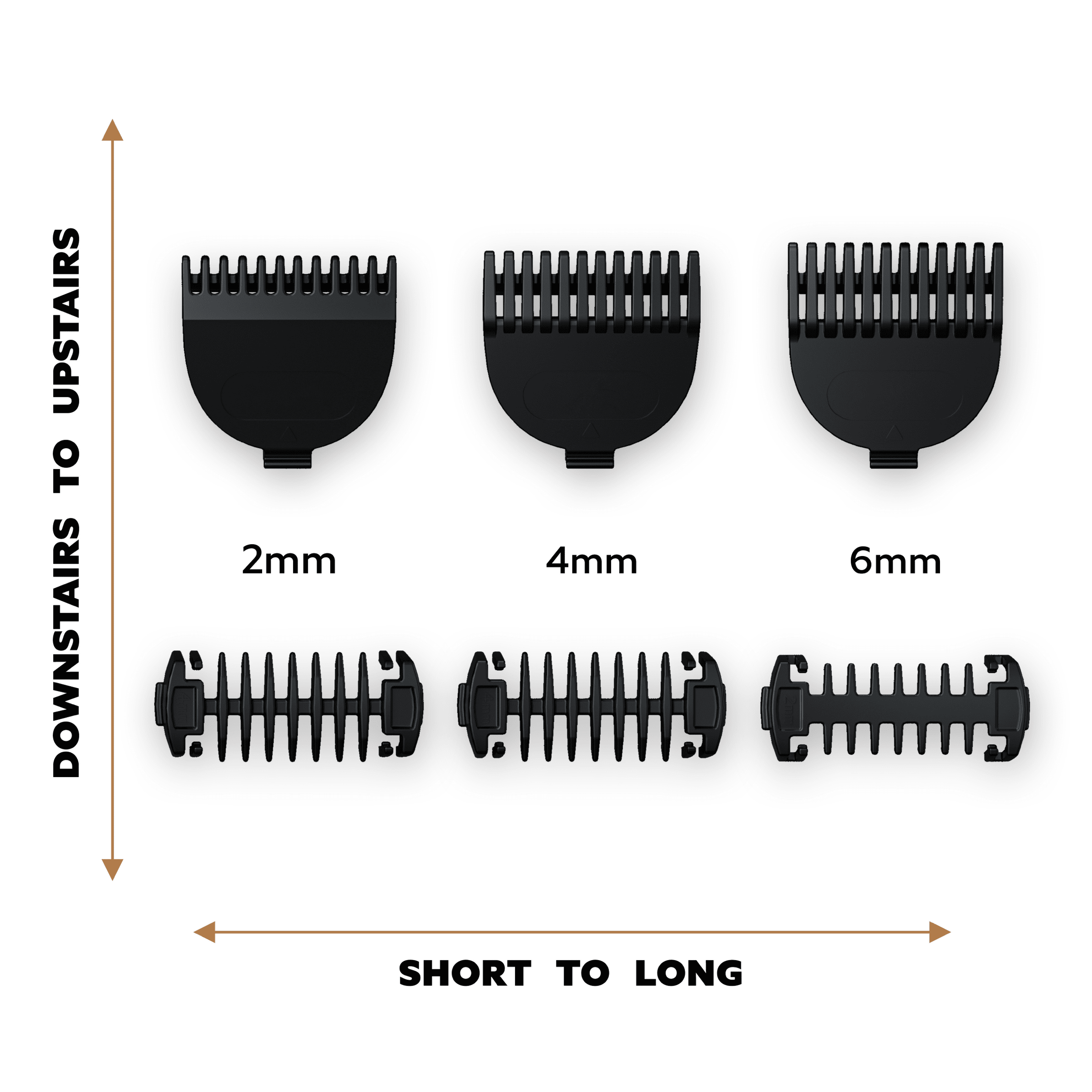 Dollar Shave Club Double Header Electric Trimmer Body Head Replacement comes with blades in size 2mm, 4mm, and 6mm.