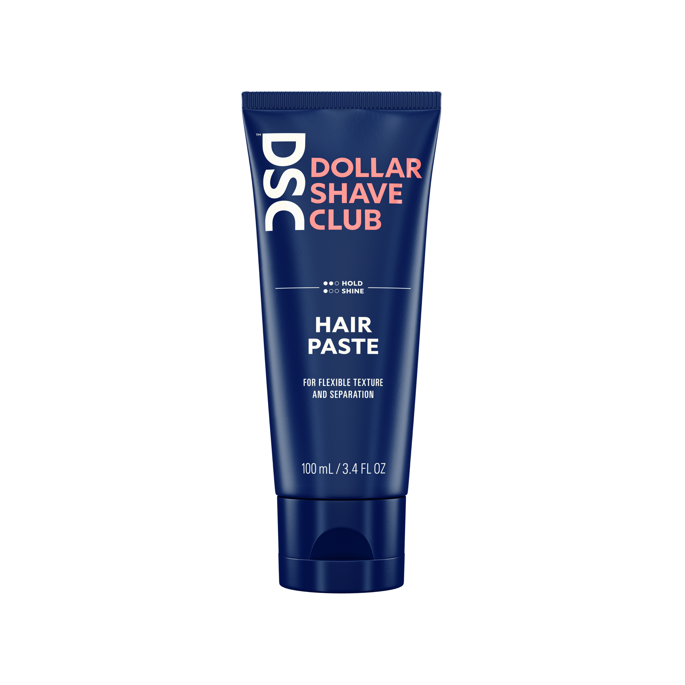 Dollar Shave Club Hair Paste against blank backdrop.