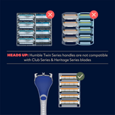 Dollar Shave Club Humble Twin Series Handle is not compatible with any club series handles.