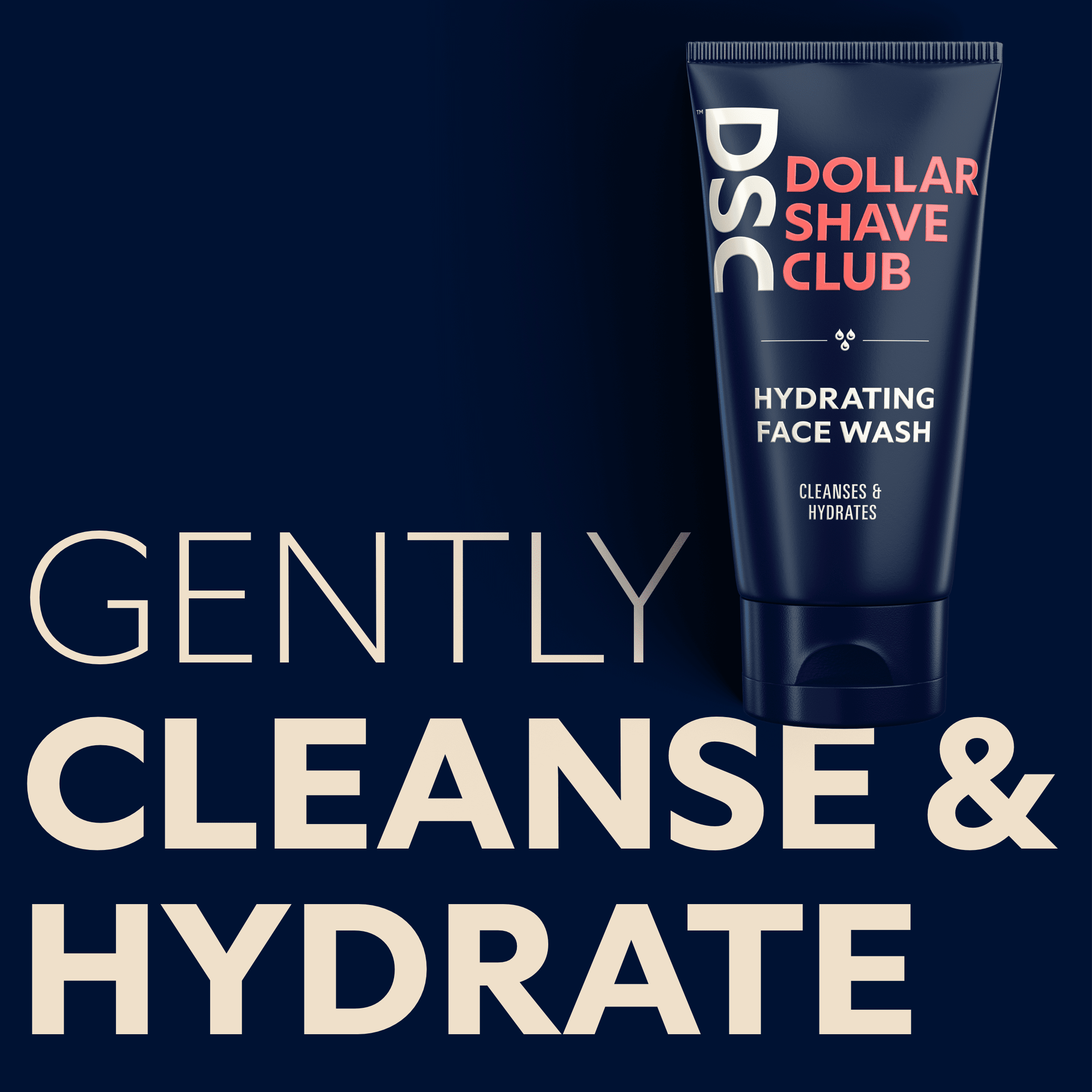 Dollar Shave Club Hydrating Face Wash gently cleanses and hydrates.
