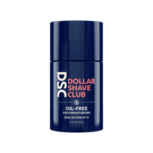 Dollar Shave Club Oil Free Face Moisturizer against blank backdrop.