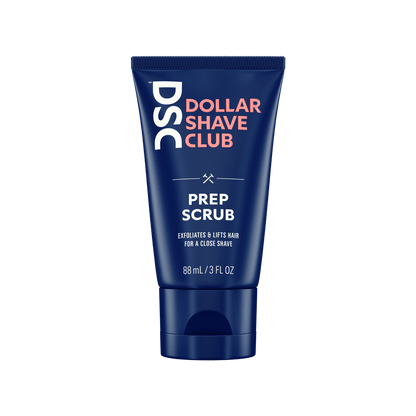 Dollar Shave Club Prep Scrub product image against blank backdrop.