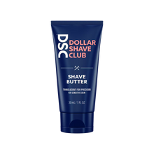 Dollar Shave Club Shave Butter trial size product image against blank backdrop.