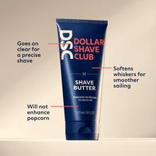 Dollar Shave Club Shave Butter is great for precise shaving, and softening hair for easy shaving.