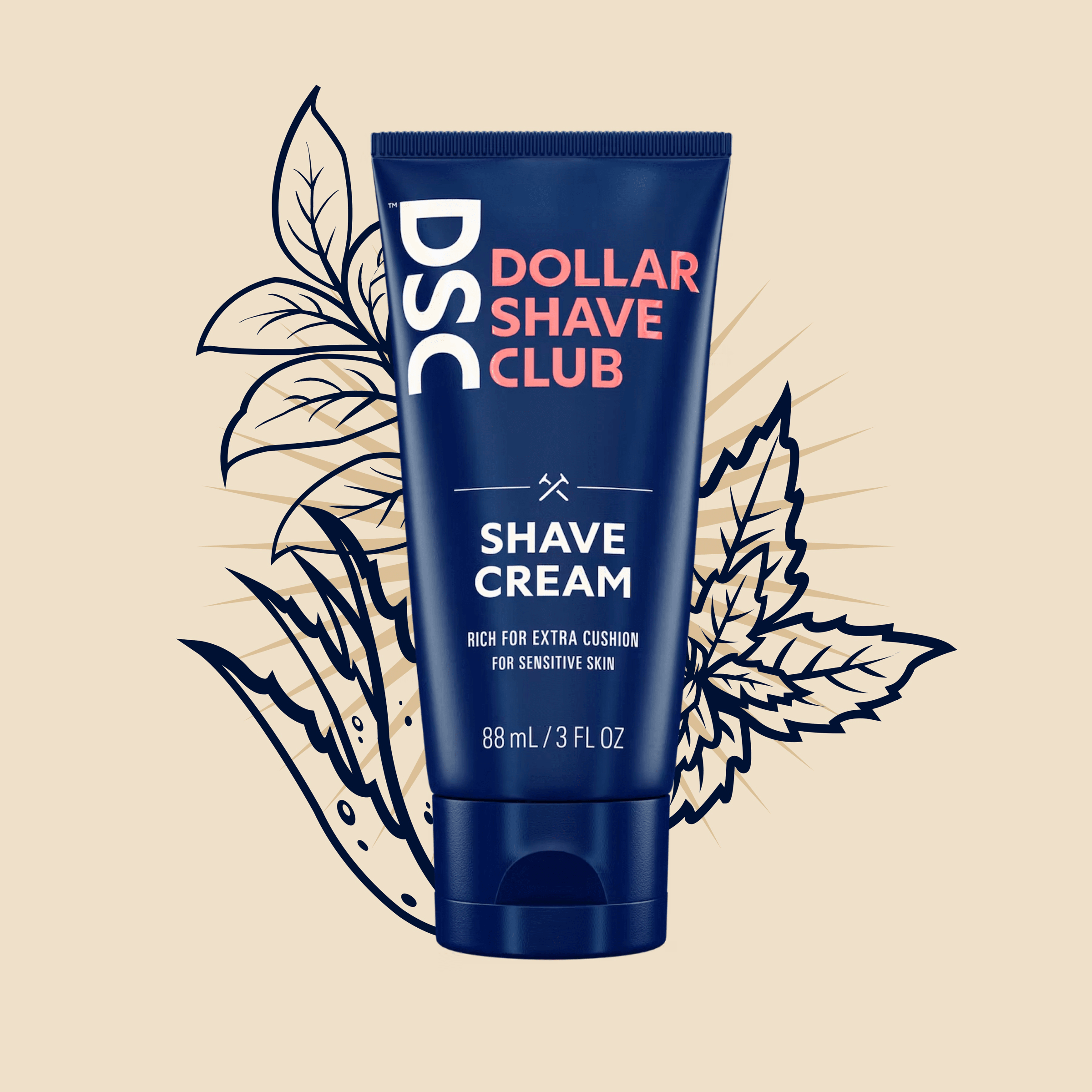 Dollar Shave Club Shave Cream product image with illustration.
