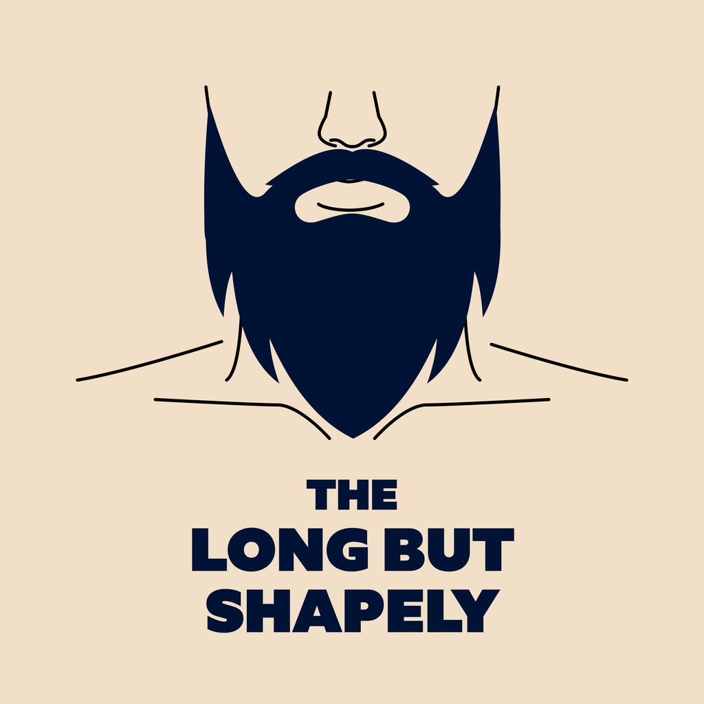 Illustration of man with long but shapely beard.