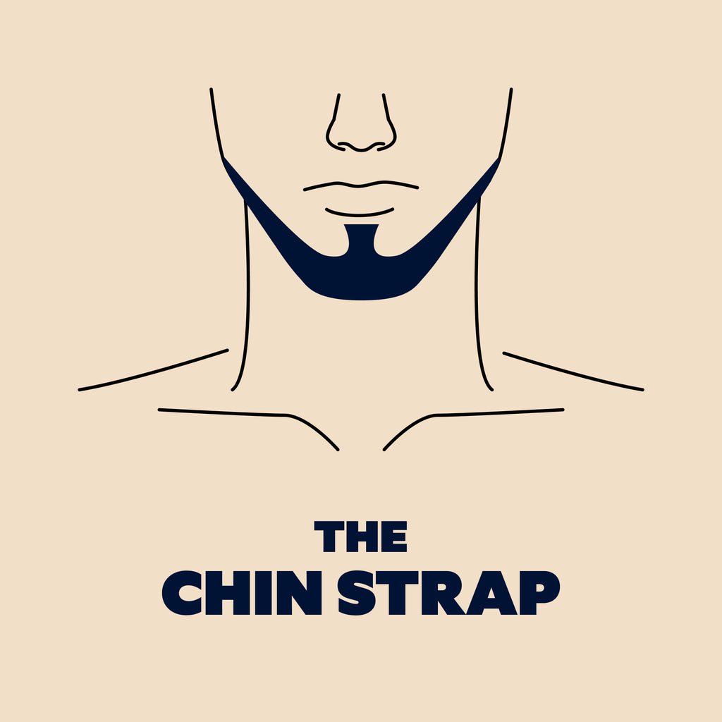Illustration of man with chin strap beard.