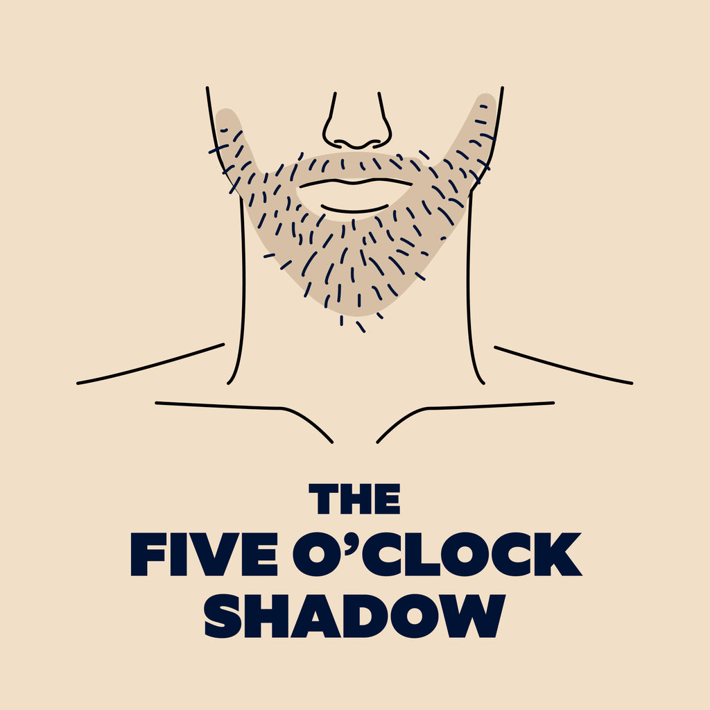 Illustration of man with five o' clock shadow beard.