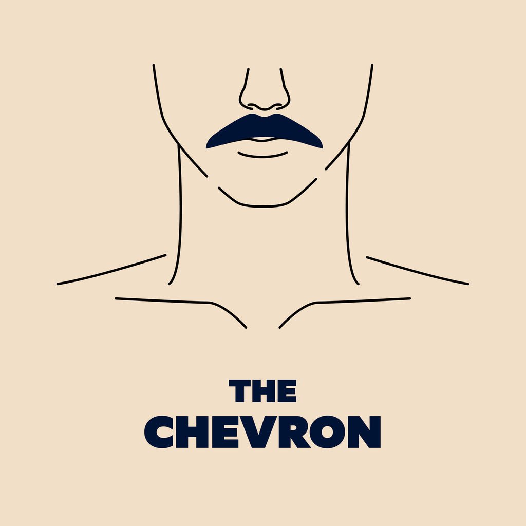 Illustration of man with chevron mustache.