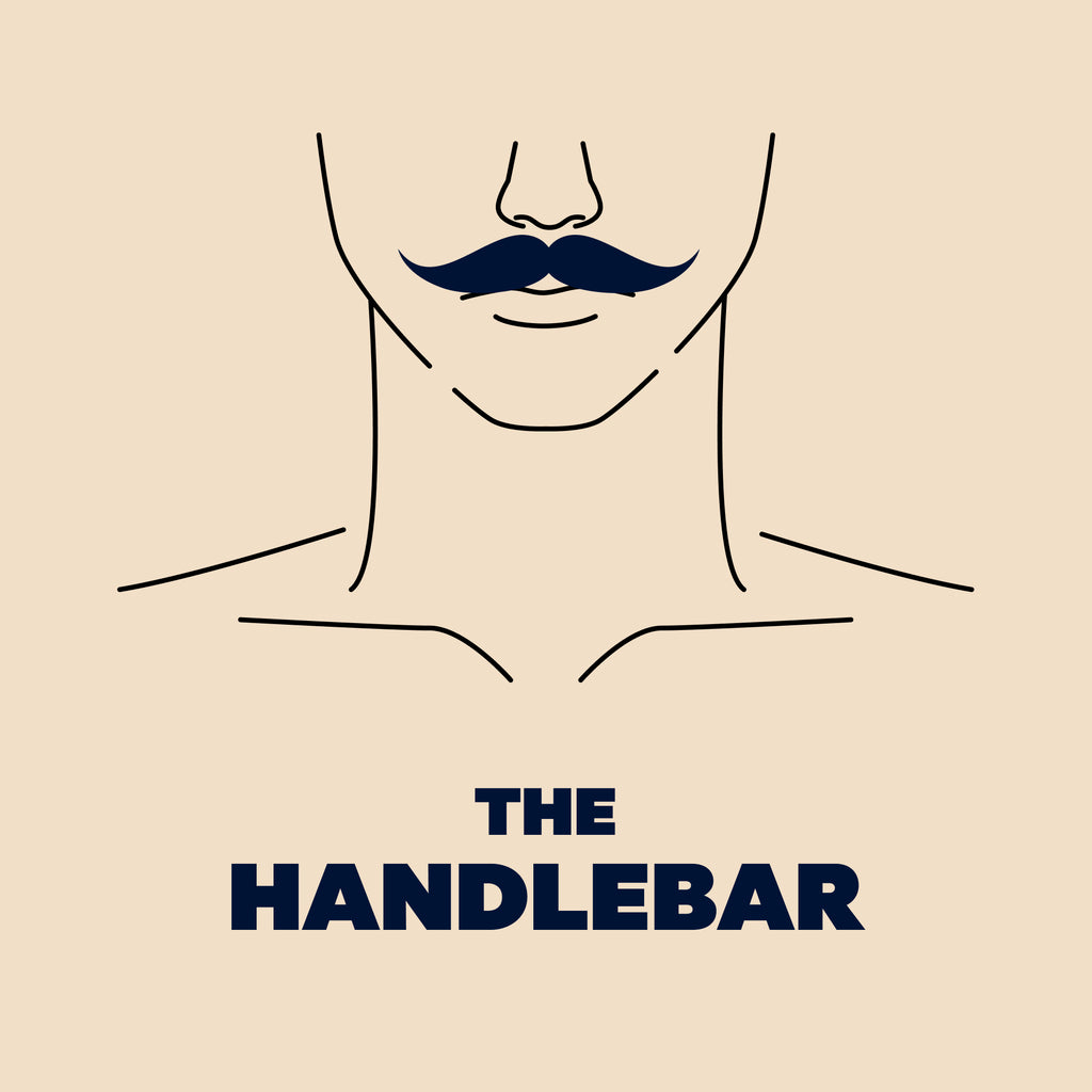 Illustration of man with Handlebar mustache.
